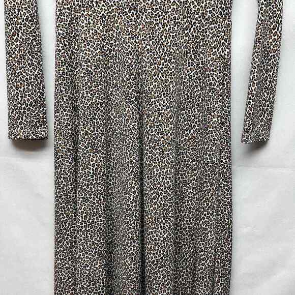 Banana Republic Animal Print Long Sleeve Women's Midi Dress Size XS - Picture 9 of 14